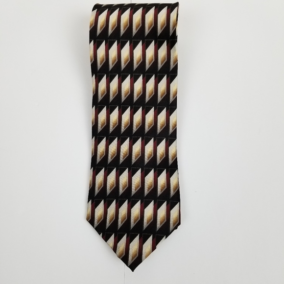 Covington 100% silk geometric pattern tie EUC - Picture 1 of 5
